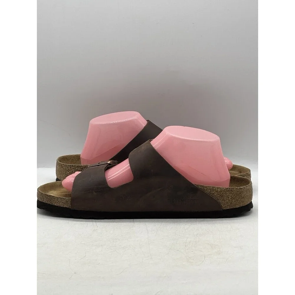 Birkenstock Arizona Leather Mocha Soft Footbed Sandals Shoes Women’s 11 Mens 9